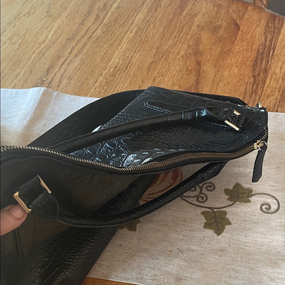 Brahmin Black Embossed Shoulder Bag - Picture 5 of 10